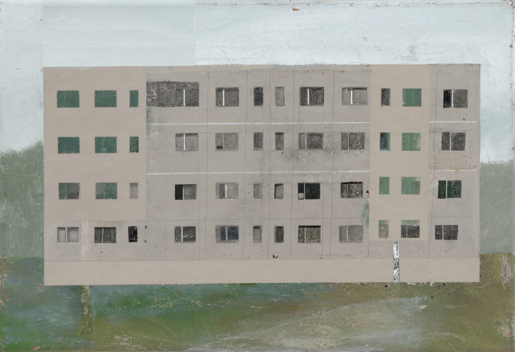 Platte, 2011, egg tempera on canvas, 30 x 44 cm